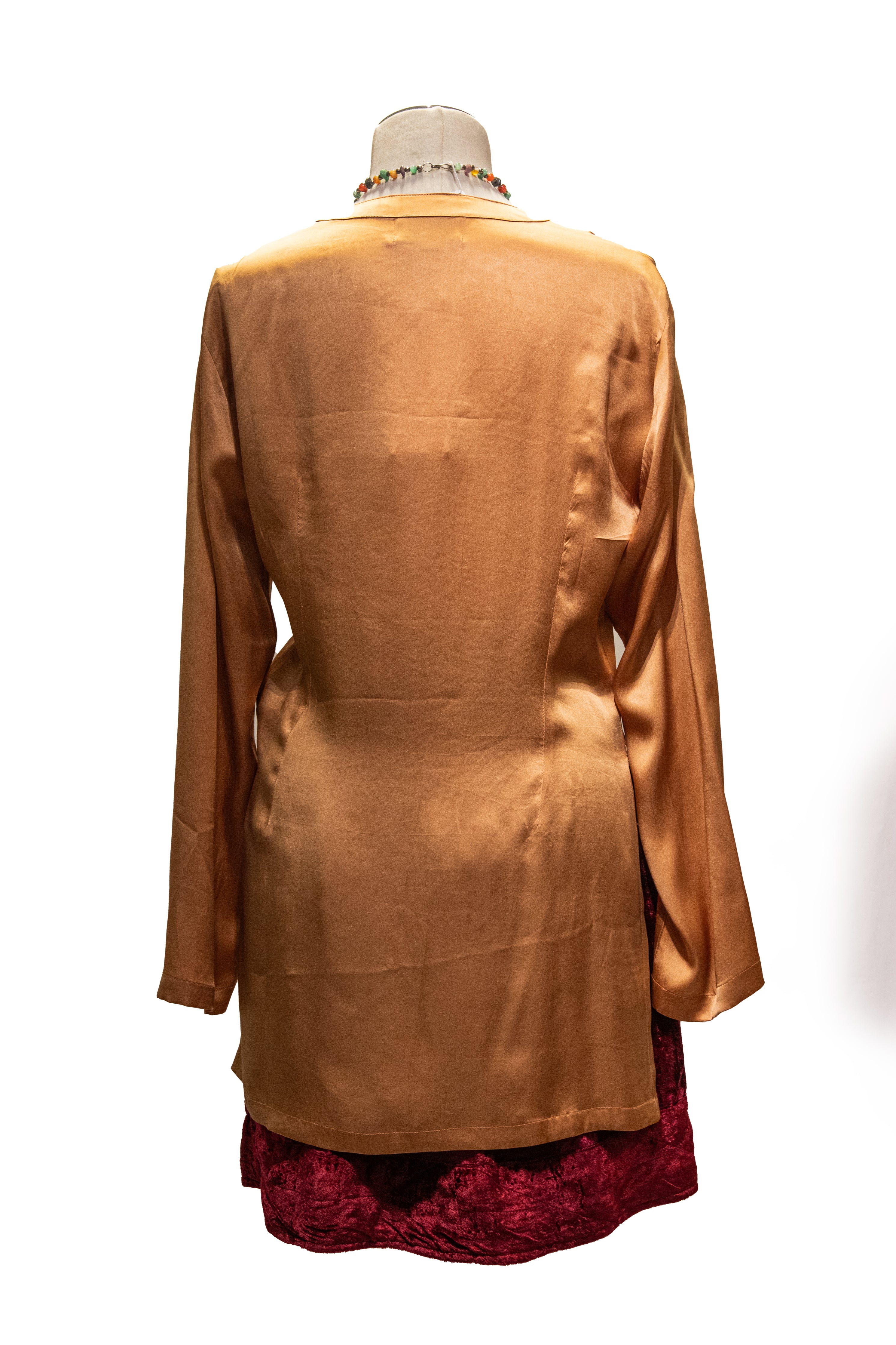 Beige Satin Silk Shirt