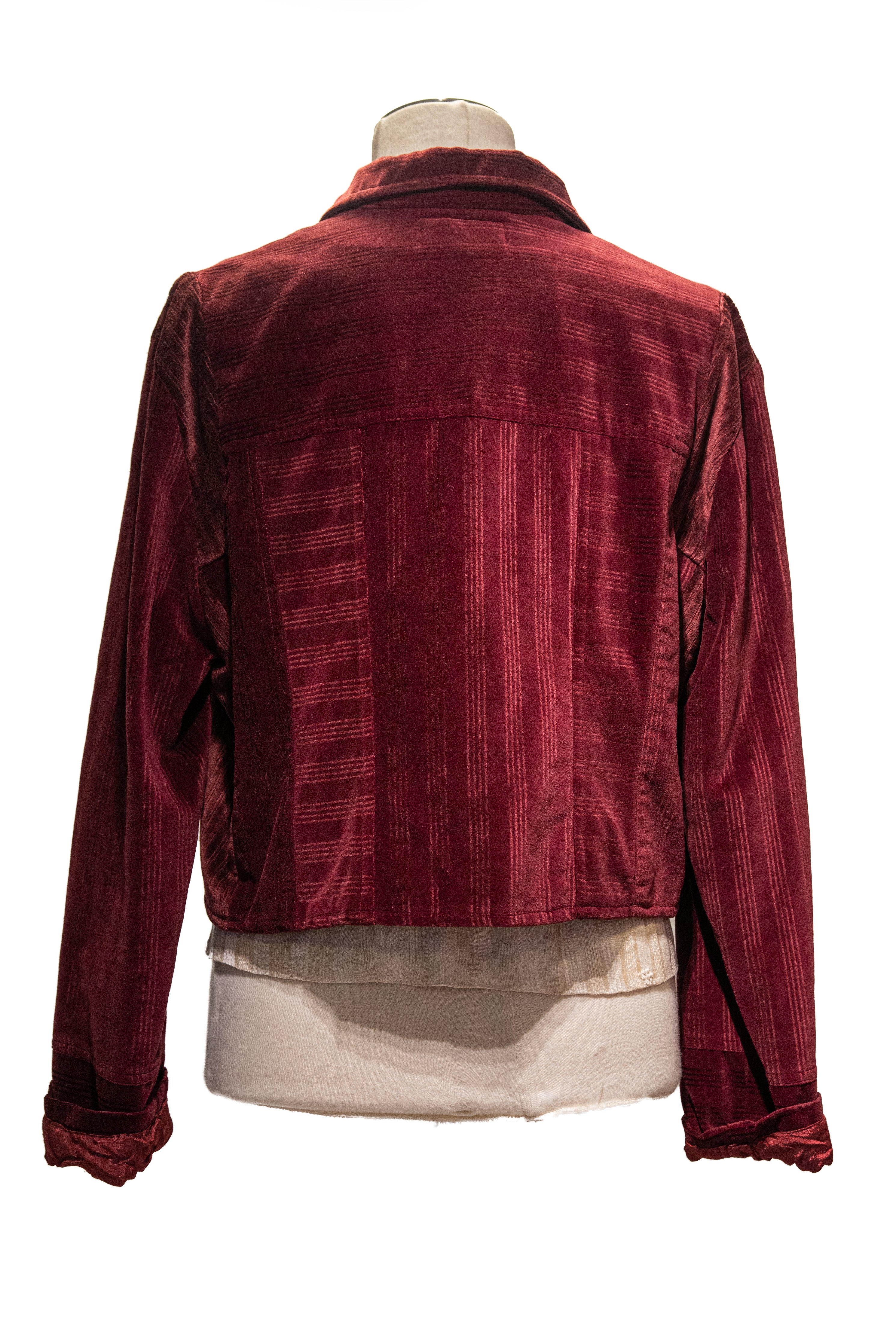 Maroon Velvet Tailored Jacket